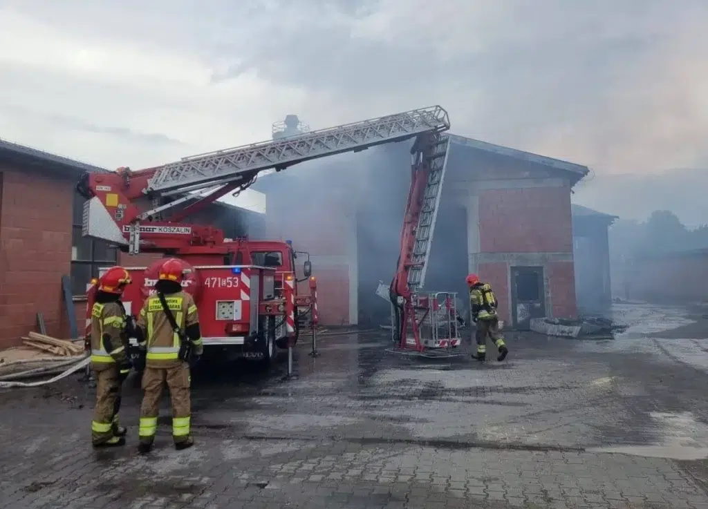 Pożar tartaku w miejscowości Małe Końskie