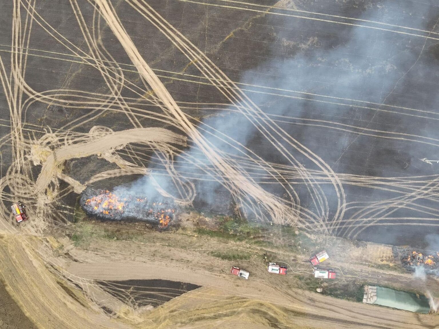 Pożar zboża w Białaczowie