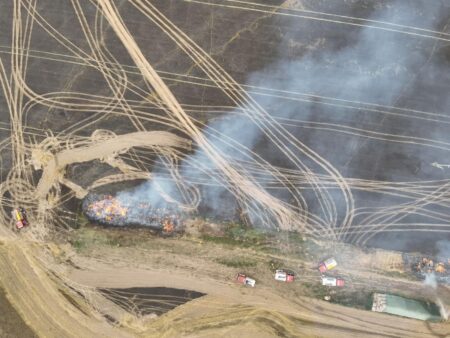 Pożar zboża w Białaczowie